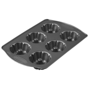 Wilton Excelle Elite Mini Fluted Tube Cake Pan, 6-Cavity