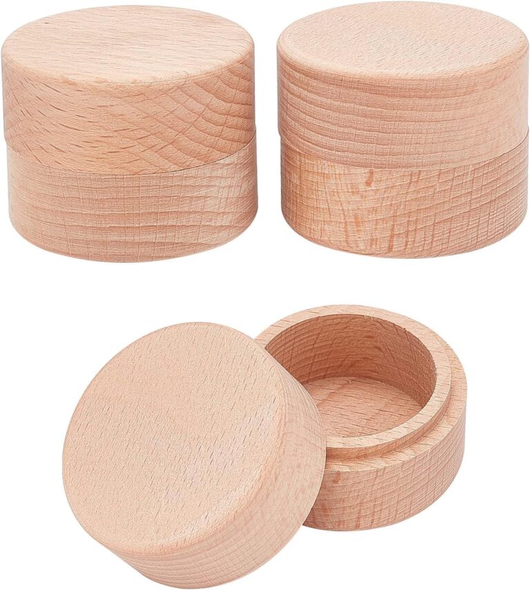 2x1.6 Inch Mini Round Wooden Box