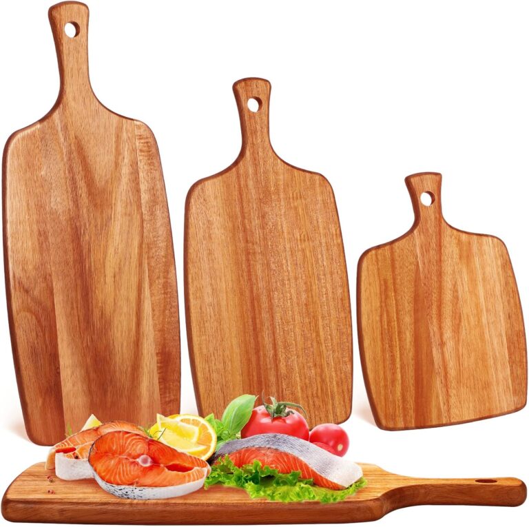 3 Pcs Acacia Wood Cutting Board 17x7, 14x7, 10x7 Inch